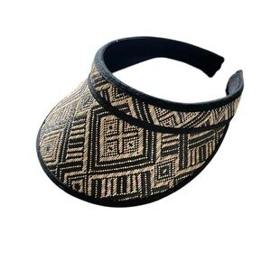 World Market patterned straw visor